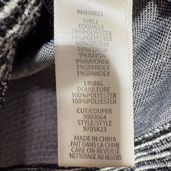 Max Studio Black & White Tweed Blazer Jacket Women’s Size S Classic Style - Picture 5 of 6